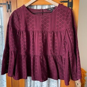 Madewell Eyelet Blouse with Bell Sleeves